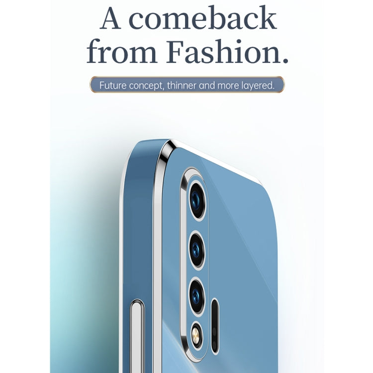 For Huawei nova 6 5G XINLI Straight Edge 6D Electroplate TPU Phone Case with Ring Holder(White) by XINLI