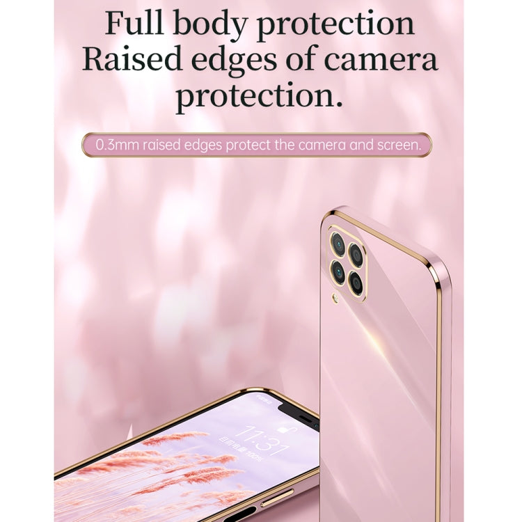 For Huawei nova 6 SE XINLI Straight Edge 6D Electroplate TPU Phone Case with Ring Holder(Cherry Purple) by XINLI