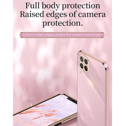 For Huawei nova 6 SE XINLI Straight Edge 6D Electroplate TPU Phone Case with Ring Holder(Cherry Purple) by XINLI