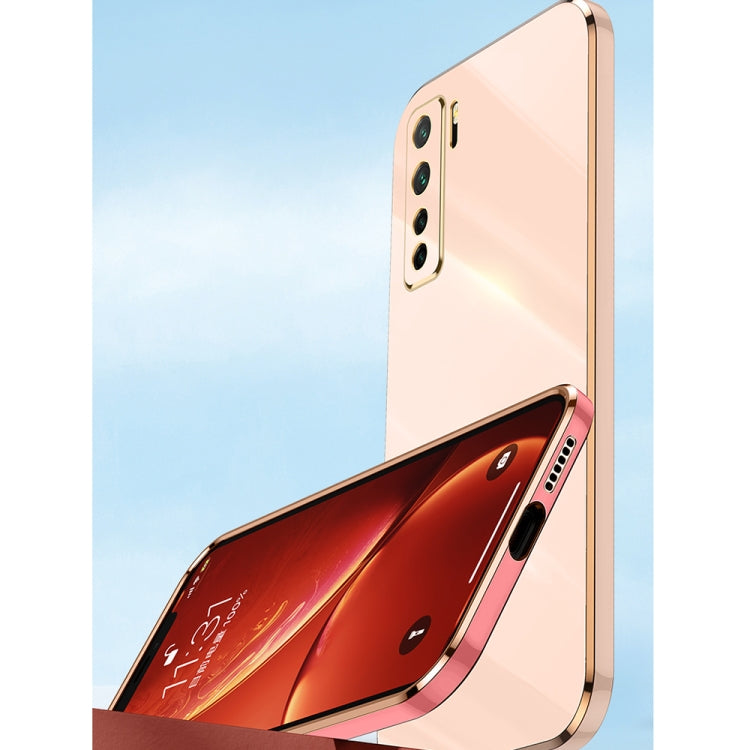 For Huawei nova 7 SE XINLI Straight Edge 6D Electroplate TPU Phone Case with Ring Holder(Celestial Blue) by XINLI