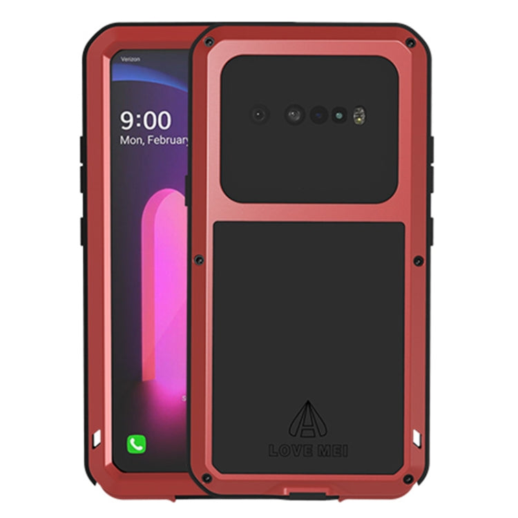 For LG V60 ThinQ 5G LOVE MEI Metal Shockproof Waterproof Dustproof Protective Case with Glass(Red) by LOVE MEI