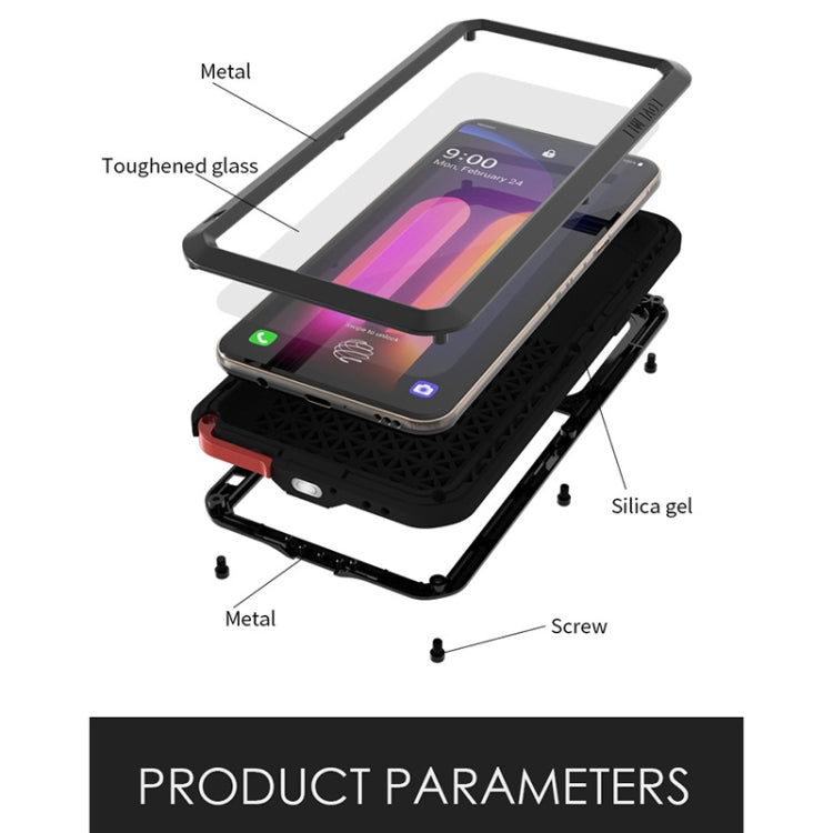 For LG V60 ThinQ 5G LOVE MEI Metal Shockproof Waterproof Dustproof Protective Case with Glass(Red) by LOVE MEI