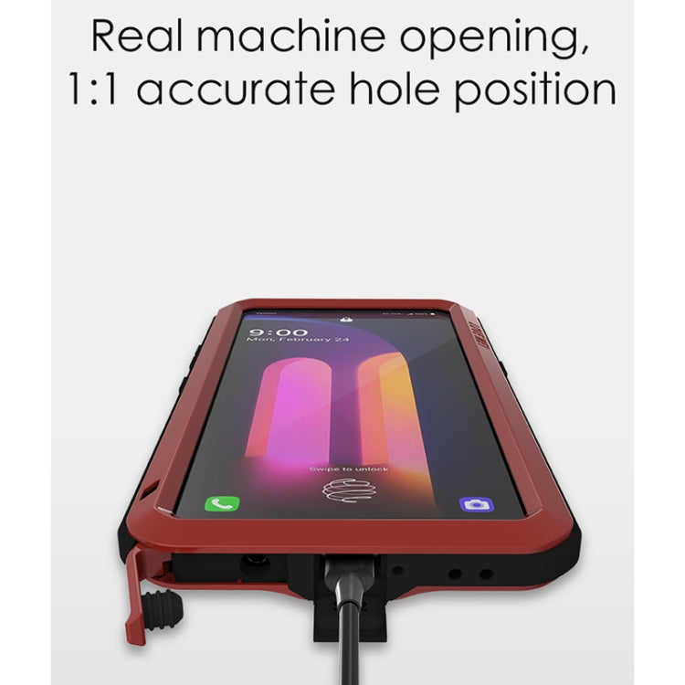 For LG V60 ThinQ 5G LOVE MEI Metal Shockproof Waterproof Dustproof Protective Case with Glass(Red) by LOVE MEI