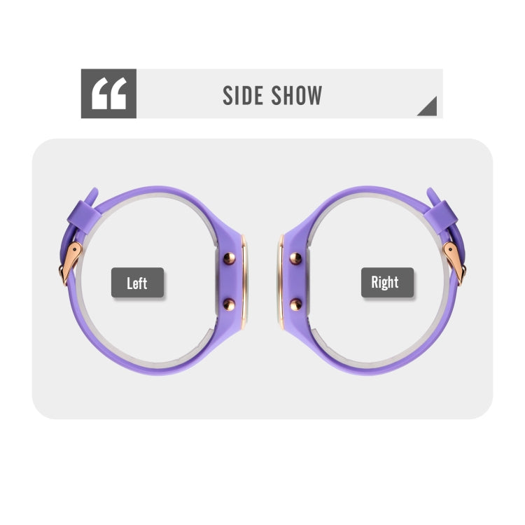 SKMEI 1720 Round Dial LED Digital Display Luminous Silicone Strap Electronic Watch(Purple) by SKMEI