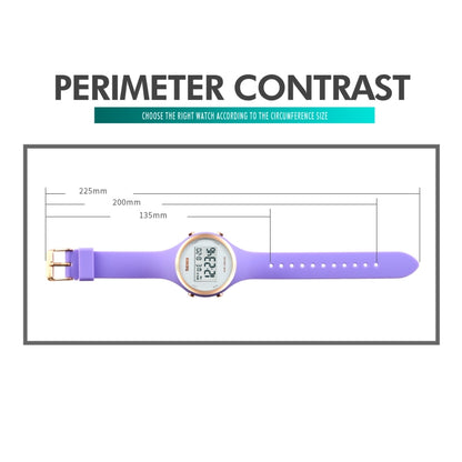 SKMEI 1720 Round Dial LED Digital Display Luminous Silicone Strap Electronic Watch(Purple) by SKMEI