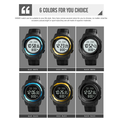 SKMEI 1729 Qibla Calendar Timing Multifunctional LED Digital Display Luminous Electronic Watch(Gold and White) by SKMEI