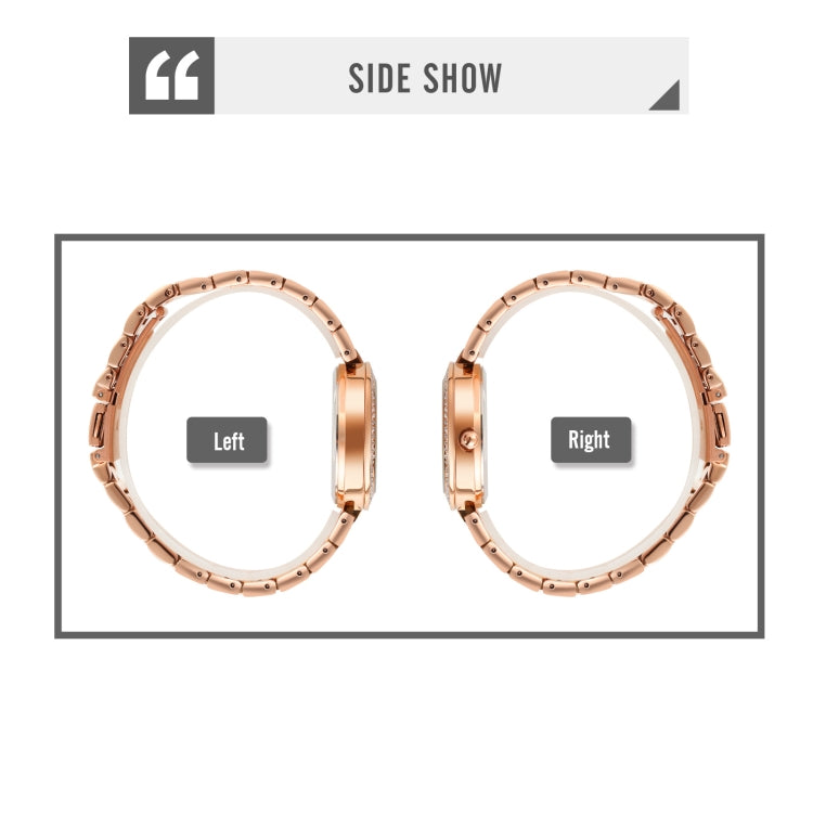 SKMEI 1739 Diamond Roman Numerals Round Dial Quartz Watch for Ladies(Rose Gold) by SKMEI