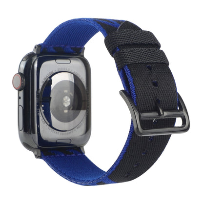 Nylon Single Loop Watch Band For Apple Watch Series 9&8&7 41mm / SE 3&SE 2&6&SE&5&4 40mm / 3&2&1 38mm(Blue+Black) by bashfashion
