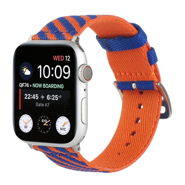Nylon Single Loop Watch Band For Apple Watch Series 9&8&7 41mm / SE 3&SE 2&6&SE&5&4 40mm / 3&2&1 38mm(Orange+Black) by bashfashion