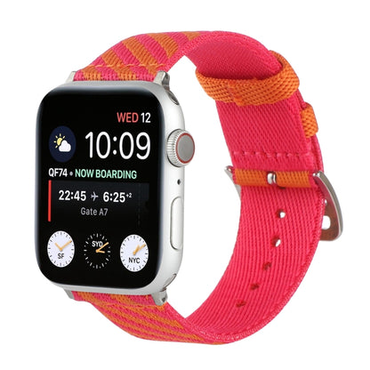 Nylon Single Loop Watch Band For Apple Watch Series 9&8&7 41mm / SE 3&SE 2&6&SE&5&4 40mm / 3&2&1 38mm(Orange+Pink) by bashfashion