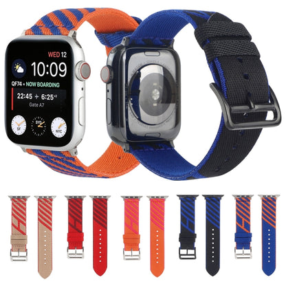 Nylon Single Loop Watch Band For Apple Watch Series 9&8&7 41mm / SE 3&SE 2&6&SE&5&4 40mm / 3&2&1 38mm(Orange+Pink) by bashfashion