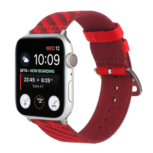 Nylon Single Loop Watch Band For Apple Watch Ultra 49mm&Watch Ultra 2 49mm / Series 9&8&7 45mm / SE 3&SE 2&6&SE&5&4 44mm / 3&2&1 42mm(Red+Dark Red) by bashfashion