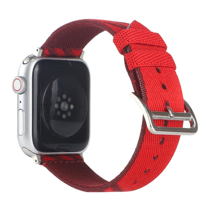 Nylon Single Loop Watch Band For Apple Watch Ultra 49mm&Watch Ultra 2 49mm / Series 9&8&7 45mm / SE 3&SE 2&6&SE&5&4 44mm / 3&2&1 42mm(Red+Dark Red) by bashfashion