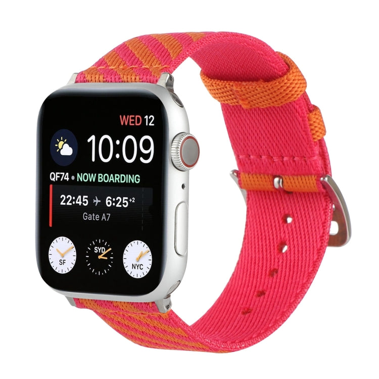 Nylon Single Loop Watch Band For Apple Watch Ultra 49mm&Watch Ultra 2 49mm / Series 9&8&7 45mm / SE 3&SE 2&6&SE&5&4 44mm / 3&2&1 42mm(Orange+Pink) by bashfashion