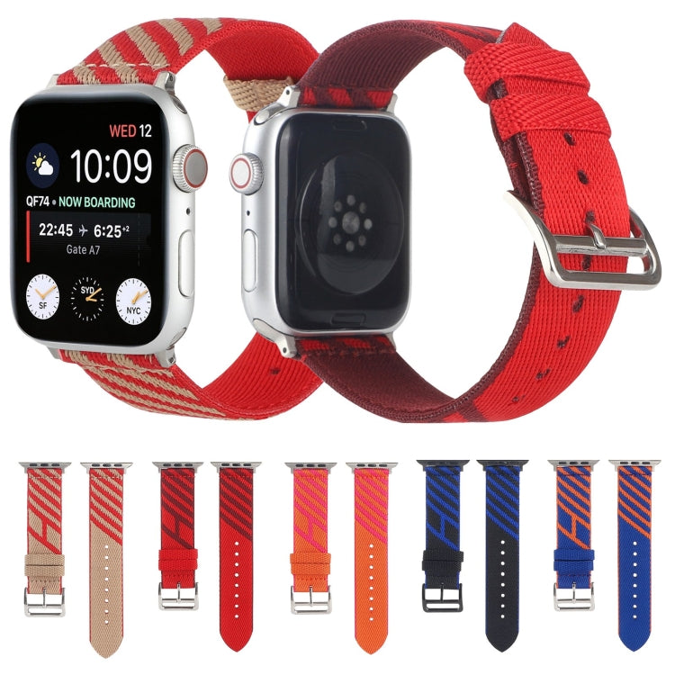 Nylon Single Loop Watch Band For Apple Watch Ultra 49mm&Watch Ultra 2 49mm / Series 9&8&7 45mm / SE 3&SE 2&6&SE&5&4 44mm / 3&2&1 42mm(Orange+Pink) by bashfashion