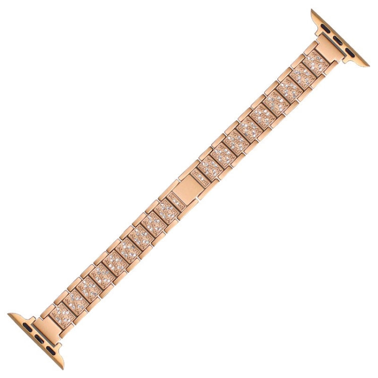 14mm Three-beads Diamond Aluminum Alloy Watch Band For Apple Watch Ultra 49mm&Watch Ultra 2 49mm / Series 9&8&7 45mm / SE 3&SE 2&6&SE&5&4 44mm / 3&2&1 42mm(Rose Gold) by bashfashion