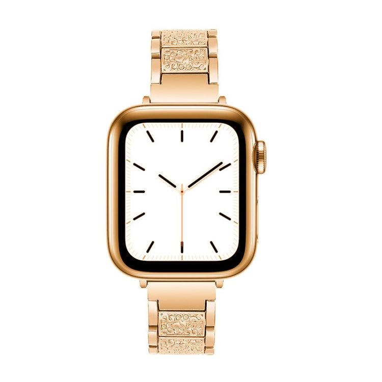 14mm Three-beads Diamond Aluminum Alloy Watch Band For Apple Watch Ultra 49mm&Watch Ultra 2 49mm / Series 9&8&7 45mm / SE 3&SE 2&6&SE&5&4 44mm / 3&2&1 42mm(Rose Gold) by bashfashion