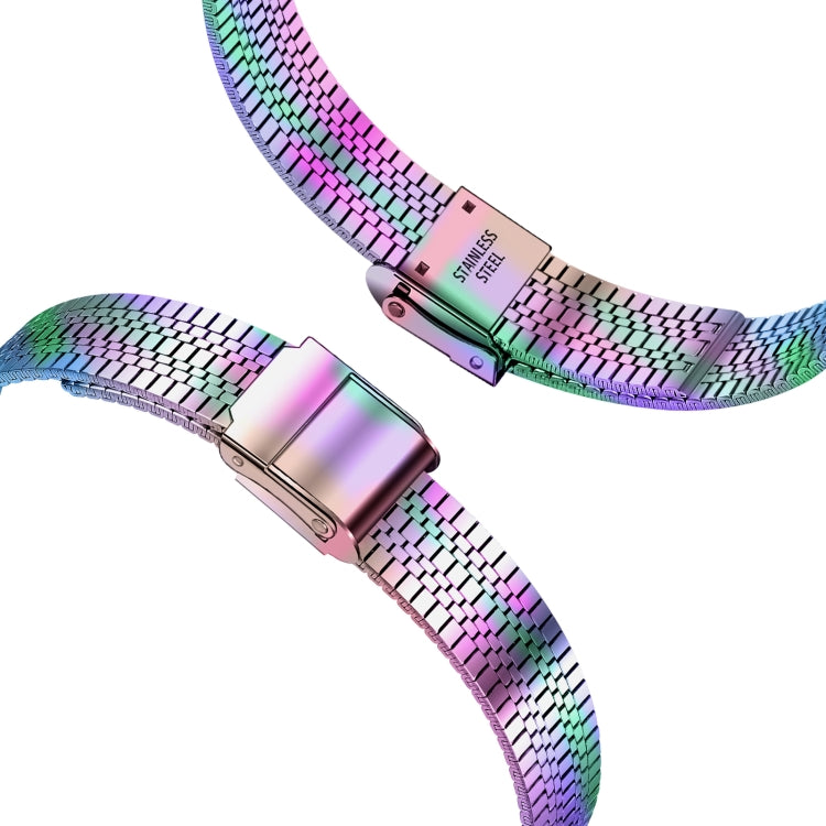 14mm Seven-beads Double Safety Buckle Slim Steel Watch Band For Apple Watch Ultra 49mm&Watch Ultra 2 49mm / Series 9&8&7 45mm / SE 3&SE 2&6&SE&5&4 44mm / 3&2&1 42mm(Colorful) by bashfashion