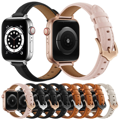 Business Style Leather Watch Band For Apple Watch Ultra 49mm&Watch Ultra 2 49mm / Series 9&8&7 45mm / SE 3&SE 2&6&SE&5&4 44mm / 3&2&1 42mm(Pink Sand) by bashfashion