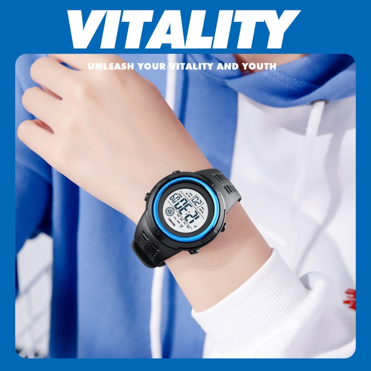 SKMEI 1773 Triplicate Round LED Dual Time Digital Display Colorful Backlight Electronic Watch(Gold Black) by SKMEI