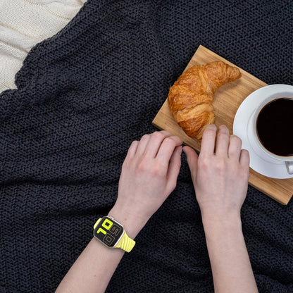 Solid Color Twist Silicone Watch Band For Apple Watch Series 9&8&7 41mm / SE 3&SE 2&6&SE&5&4 40mm / 3&2&1 38mm(Yellow) by bashfashion