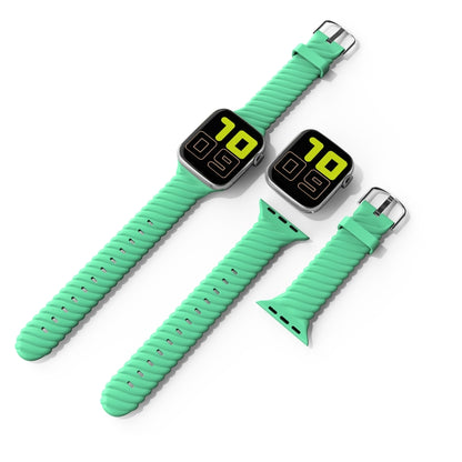 Solid Color Twist Silicone Watch Band For Apple Watch Ultra 49mm&Watch Ultra 2 49mm / Series 9&8&7 45mm / SE 3&SE 2&6&SE&5&4 44mm / 3&2&1 42mm(Green) by bashfashion