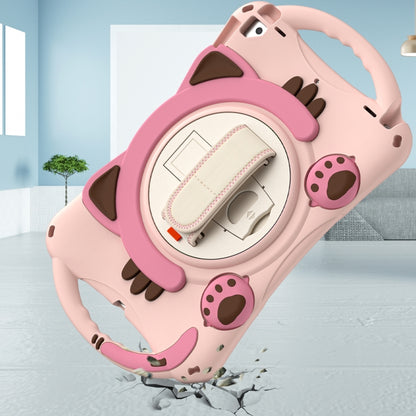 Cute Cat King Kids Shockproof Silicone Tablet Case with Holder & Shoulder Strap & Handle For iPad 10.2 2021 / 2020 / 2019 / Pro 10.5 / Air 10.5(Pink) by bashfashion