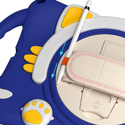 Cute Cat King Kids Shockproof Silicone Tablet Case with Holder & Shoulder Strap & Handle For iPad 10.2 2021 / 2020 / 2019 / Pro 10.5 / Air 10.5(Dark Blue) by bashfashion
