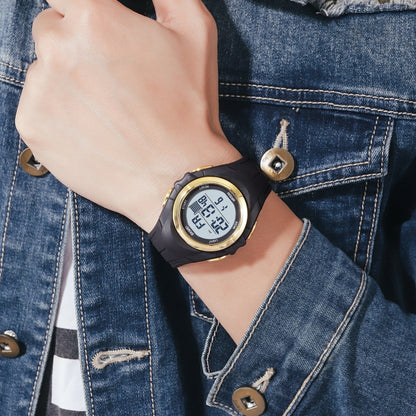 SKMEI 1790 Triplicate Round LED Dual Time Digital Display Luminous Electronic Watch for Men(Silver White) by SKMEI