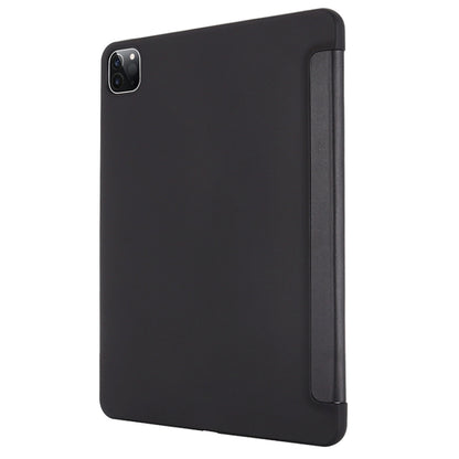 For iPad Pro 12.9 2022 / 2021 / 2020 / 2018 TPU Horizontal Flip Leather Tablet Case with Three-folding Holder(Black) by bashfashion