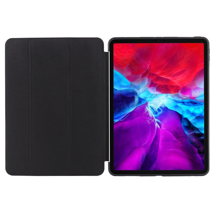 For iPad Pro 12.9 2022 / 2021 / 2020 / 2018 TPU Horizontal Flip Leather Tablet Case with Three-folding Holder(Black) by bashfashion