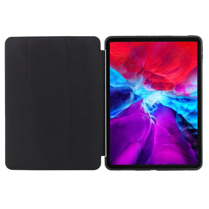 For iPad Pro 12.9 2022 / 2021 / 2020 / 2018 TPU Horizontal Flip Leather Tablet Case with Three-folding Holder(Black) by bashfashion
