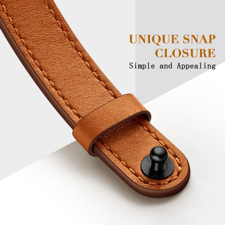 14mm Couple Style Leather Watch Band For Apple Watch Ultra 49mm&Watch Ultra 2 49mm / Series 9&8&7 45mm / SE 3&SE 2&6&SE&5&4 44mm / 3&2&1 42mm(Semi-oiled Black Buckle) by bashfashion