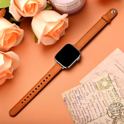 14mm Couple Style Leather Watch Band For Apple Watch Ultra 49mm&Watch Ultra 2 49mm / Series 9&8&7 45mm / SE 3&SE 2&6&SE&5&4 44mm / 3&2&1 42mm(Semi-oiled Silver Buckle) by bashfashion