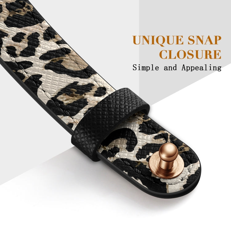 14mm Couple Style Leather Watch Band For Apple Watch Ultra 49mm&Watch Ultra 2 49mm / Series 9&8&7 45mm / SE 3&SE 2&6&SE&5&4 44mm / 3&2&1 42mm(Leopard Print) by bashfashion