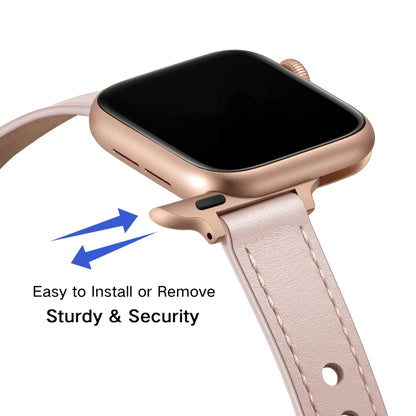 14mm Couple Style Leather Watch Band For Apple Watch Ultra 49mm&Watch Ultra 2 49mm / Series 9&8&7 45mm / SE 3&SE 2&6&SE&5&4 44mm / 3&2&1 42mm(Pink Sand) by bashfashion