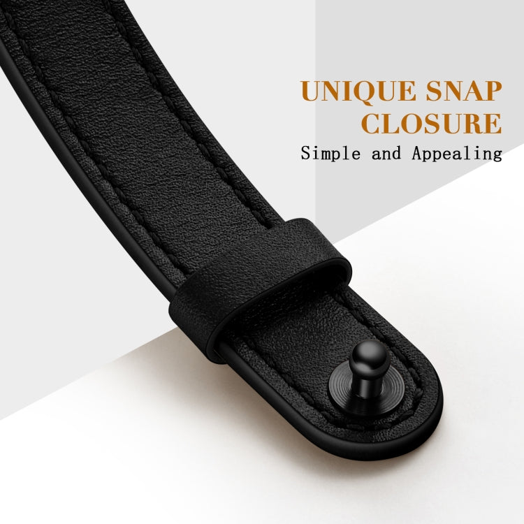 14mm Couple Style Leather Watch Band For Apple Watch Ultra 49mm&Watch Ultra 2 49mm / Series 9&8&7 45mm / SE 3&SE 2&6&SE&5&4 44mm / 3&2&1 42mm(Black Black Buckle) by bashfashion