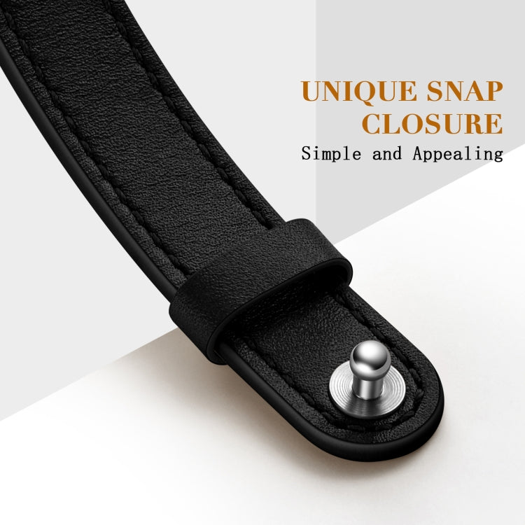 14mm Couple Style Leather Watch Band For Apple Watch Ultra 49mm&Watch Ultra 2 49mm / Series 9&8&7 45mm / SE 3&SE 2&6&SE&5&4 44mm / 3&2&1 42mm(Black Silver Buckle) by bashfashion