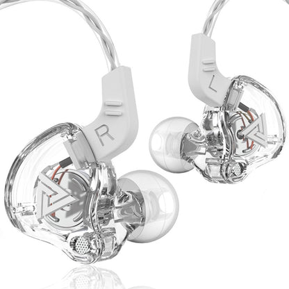 QKZ AK6 3.5mm In-Ear Wired Subwoofer Sports Earphone, Cable Length: About 1.2m(Transparent White) by QKZ