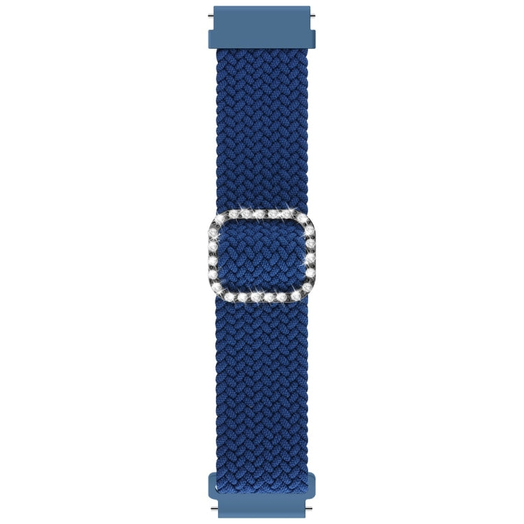 For Garmin Venu/Vivoactive 3 20mm Universal Adjustable Braided Elastic Diamond Buckle Watch Band(Blue) by bashfashion