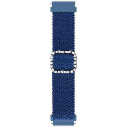 For Garmin Venu/Vivoactive 3 20mm Universal Adjustable Braided Elastic Diamond Buckle Watch Band(Blue) by bashfashion