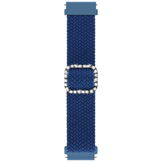 For Garmin Venu/Vivoactive 3 20mm Universal Adjustable Braided Elastic Diamond Buckle Watch Band(Blue) by bashfashion
