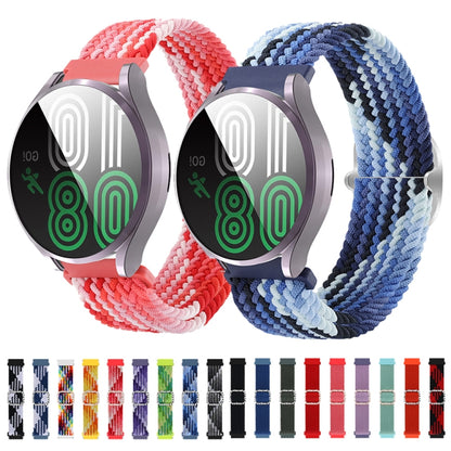 For Garmin Venu 2/Samsung Gear S3/Xiaomi Haylou RS3 22mm Universal Adjustable Braided Elastic Diamond Buckle Watch Band(Grass Green) by bashfashion