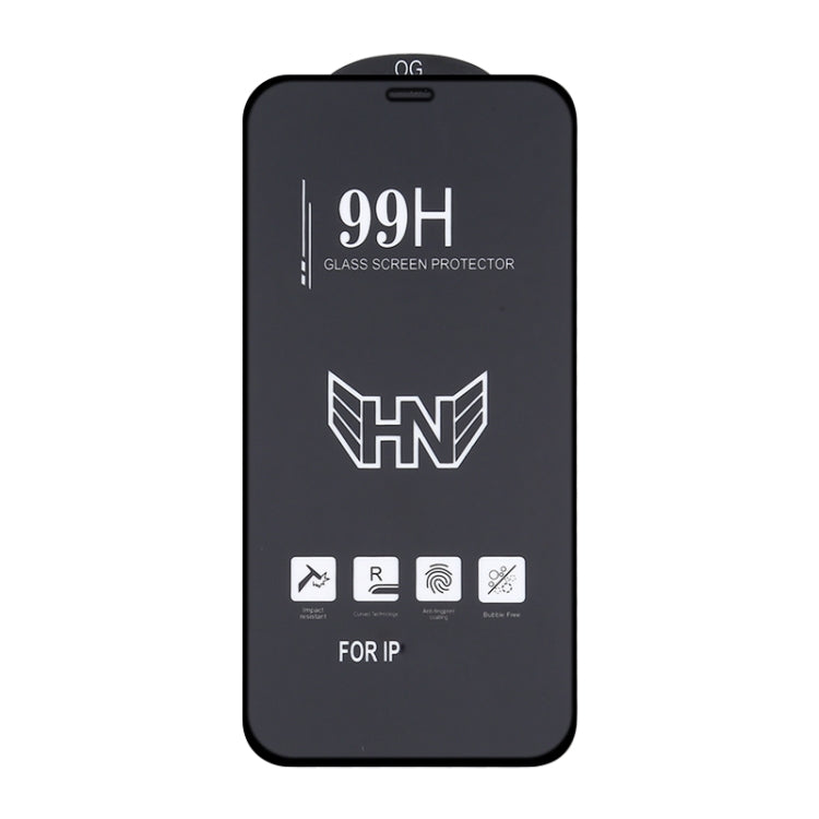 For iPhone 16e / 13 / 13 Pro High Aluminum Large Arc Full Screen Tempered Glass Film by bashfashion