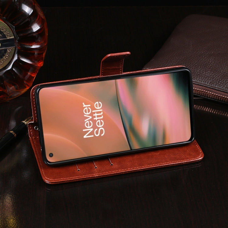 idewei Crazy Horse Texture Horizontal Flip Leather Case with Holder & Card Slots & Wallet For OnePlus Nord 2 5G(Brown) by idewei