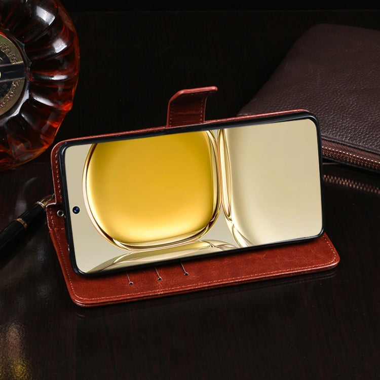 idewei Crazy Horse Texture Horizontal Flip Leather Case with Holder & Card Slots & Wallet For Huawei P50(White) by idewei