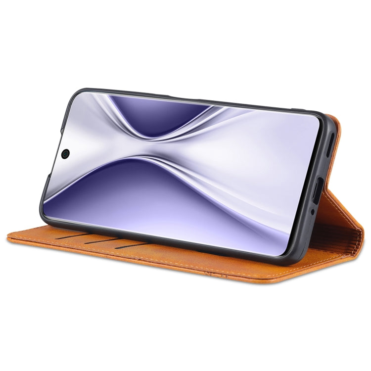 For Honor X20 SE AZNS Magnetic Calf Texture Horizontal Flip Leather Case with Card Slots & Holder & Wallet(Light Brown) by AZNS