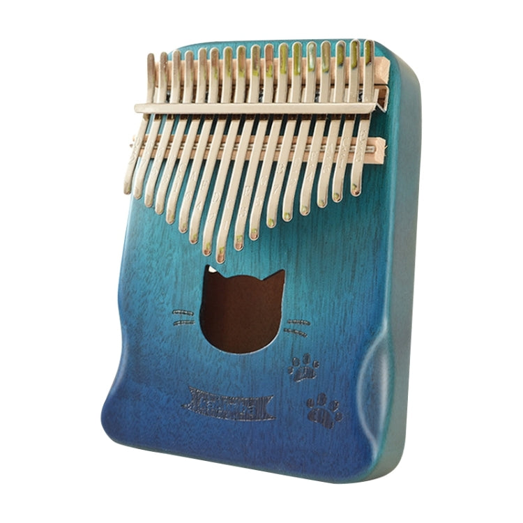 17 Tone Acacia Wood Thumb Piano Kalimba Musical Instruments(Aurora Blue-Cat) by bashfashion