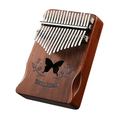 17 Tone Acacia Wood Thumb Piano Kalimba Musical Instruments(Coffee-Butterfly) by bashfashion