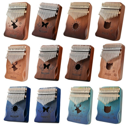 17 Tone Acacia Wood Thumb Piano Kalimba Musical Instruments(Coffee-Cat) by bashfashion